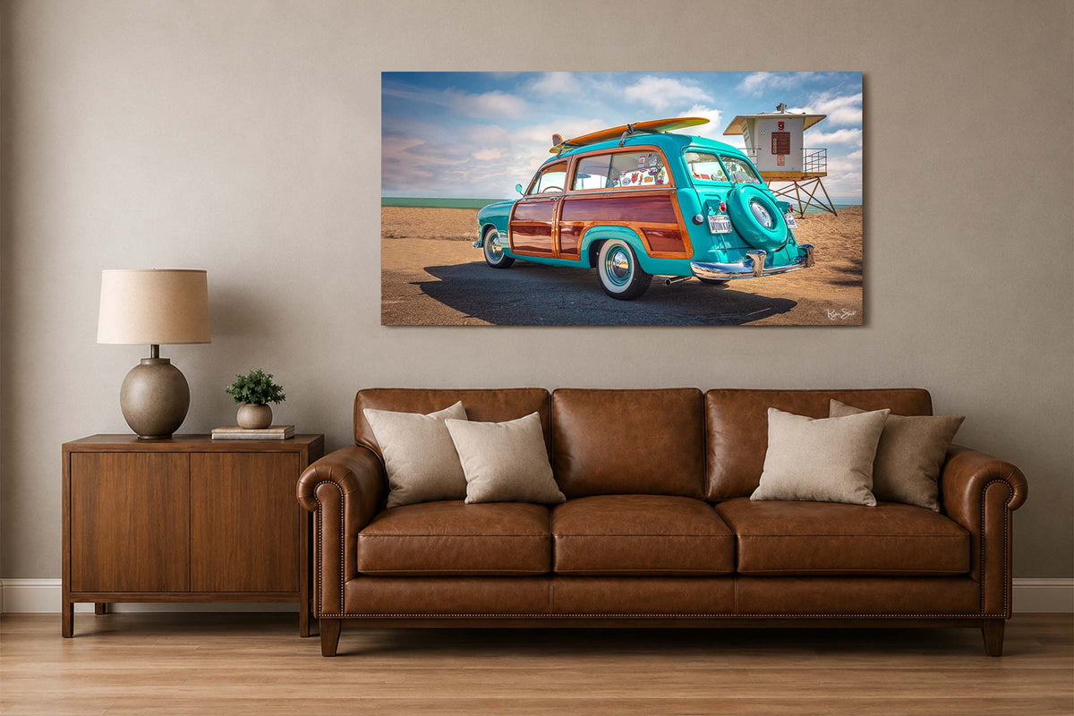 Back To The Beach - Vintage Auto Wall Art
