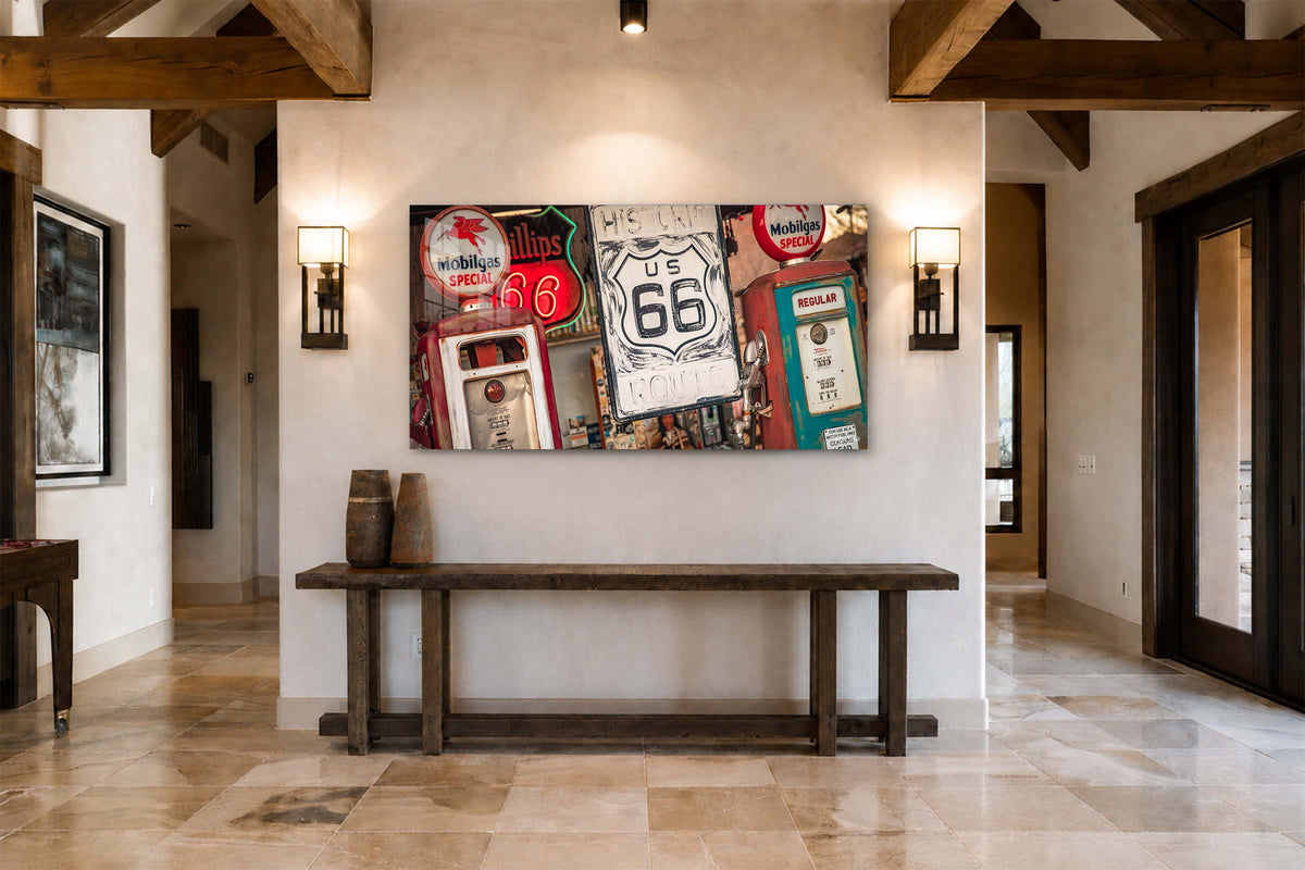 Historic 66 - Vintage Auto Wall Art