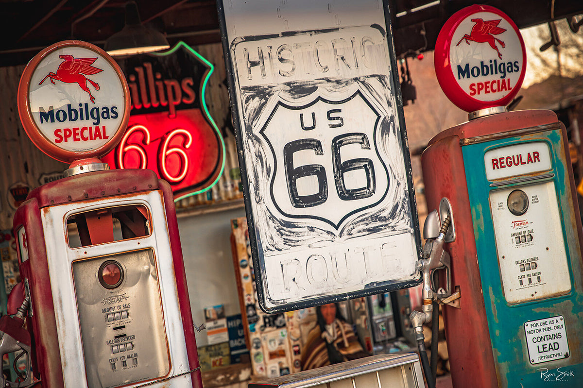 Historic 66 - Vintage Auto Wall Art