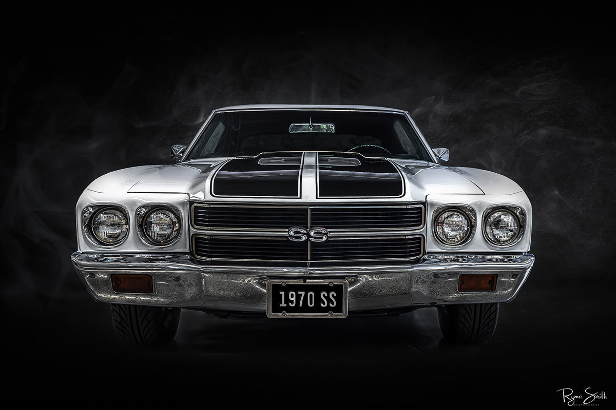 1970 Chevelle Black & White - Vintage Auto Wall Art