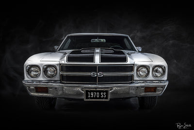 1970 Chevelle Black & White - Vintage Auto Wall Art
