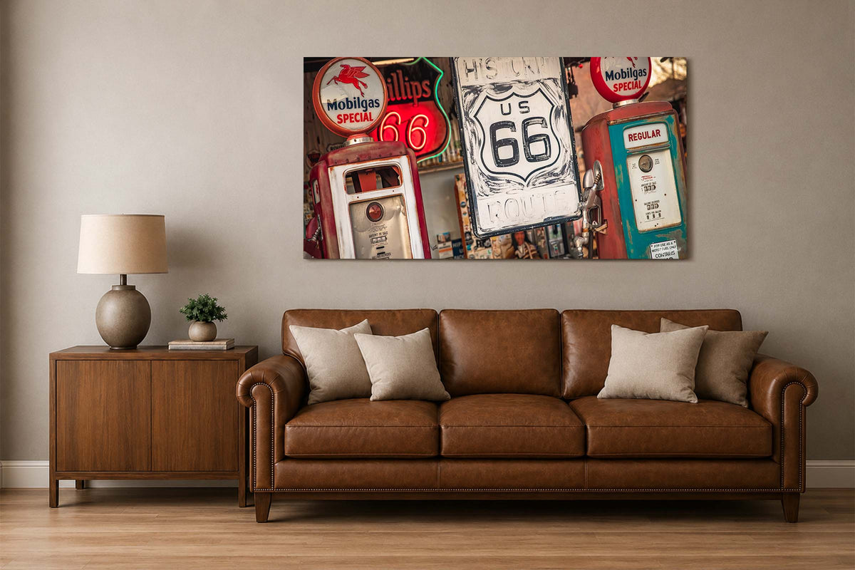 Historic 66 - Vintage Auto Wall Art