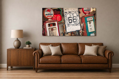 Historic 66 - Vintage Auto Wall Art