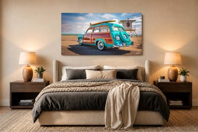 Back To The Beach - Vintage Auto Wall Art