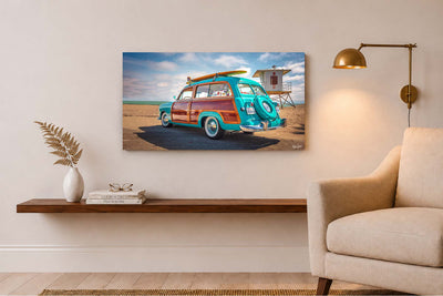 Back To The Beach - Vintage Auto Wall Art