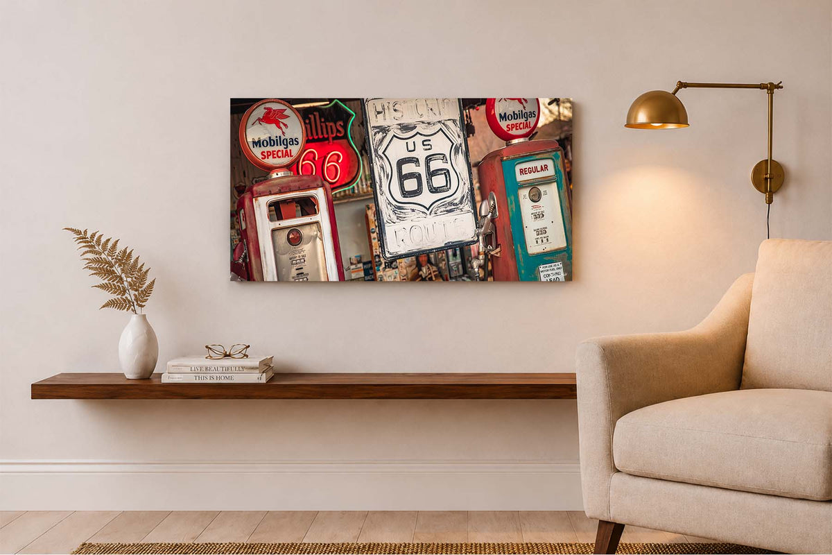Historic 66 - Vintage Auto Wall Art